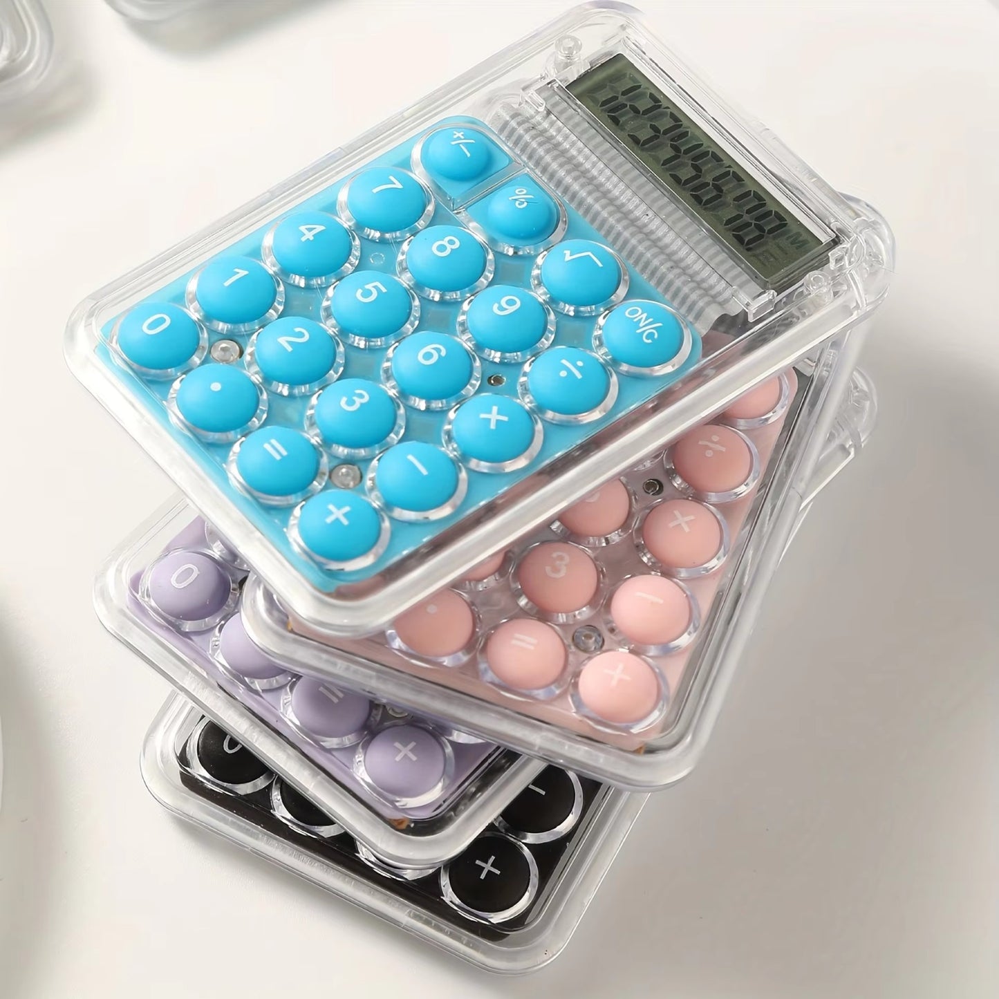 Silicone Buttons 8-digit Handheld Study Electronic Calculator