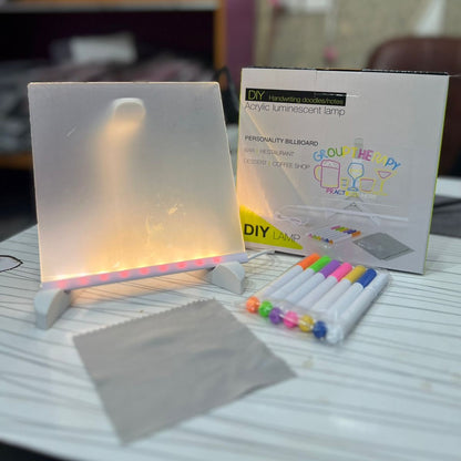LED Light-Up Transparent Writing Board With 7 Marker