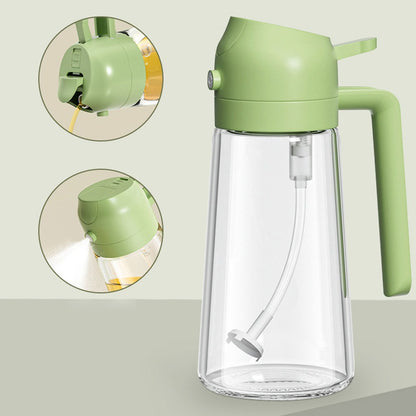 2 in 1 Oil Sprayer Glass Bottle - 400 ml
