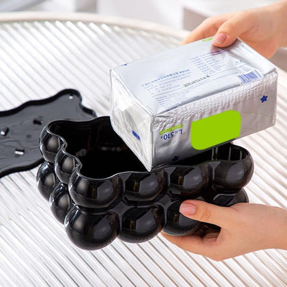 Bubble Tissue Box Holder – Non-Slip Plastic Organizer