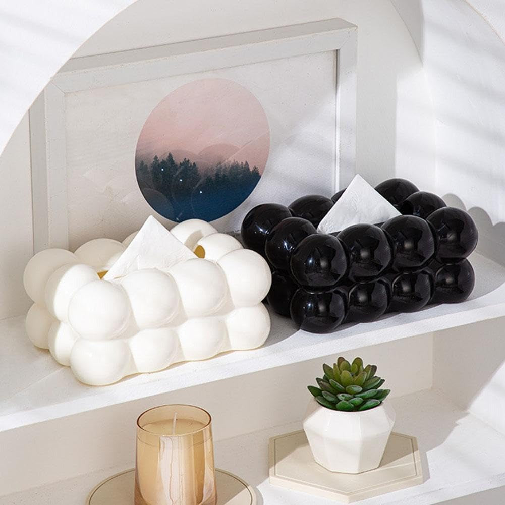Bubble Tissue Box Holder – Non-Slip Plastic Organizer