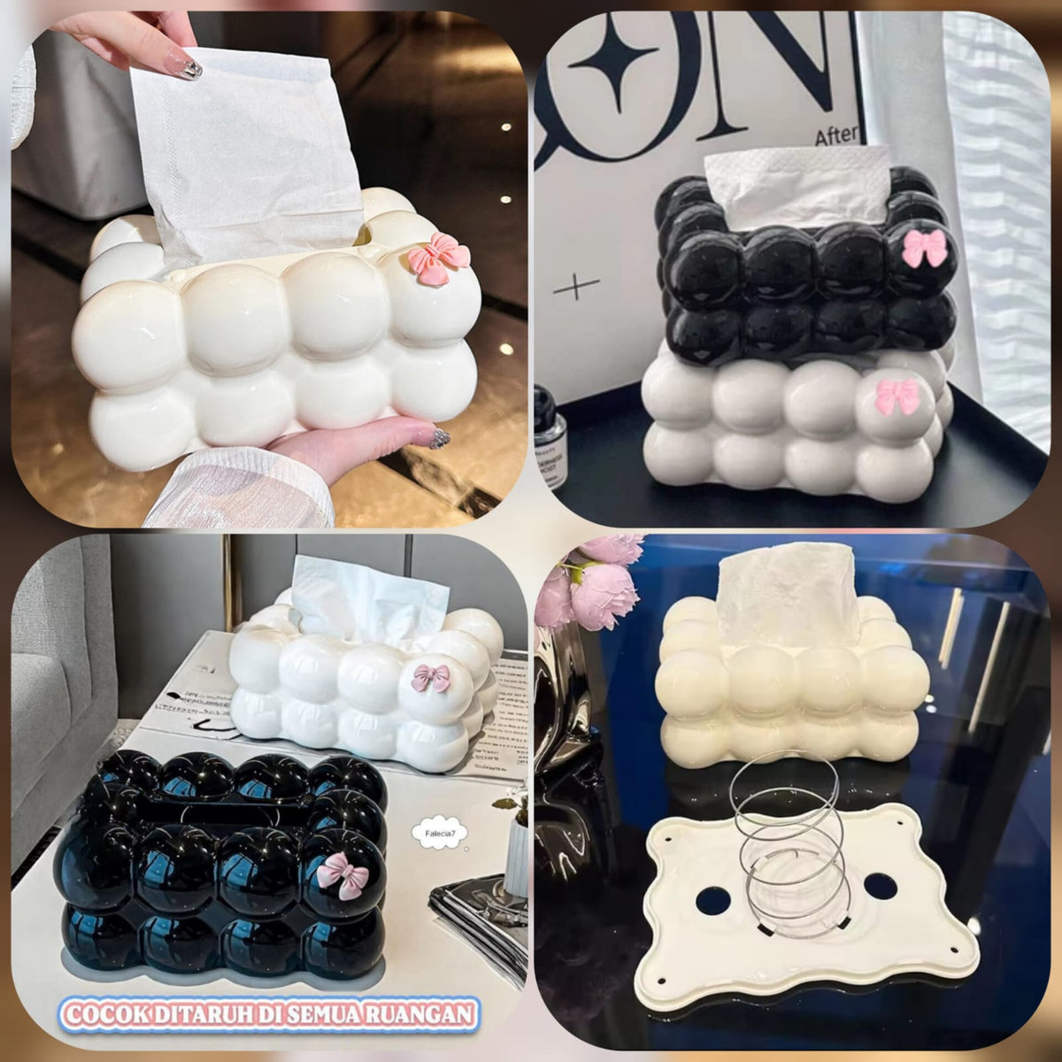 Bubble Tissue Box Holder – Non-Slip Plastic Organizer