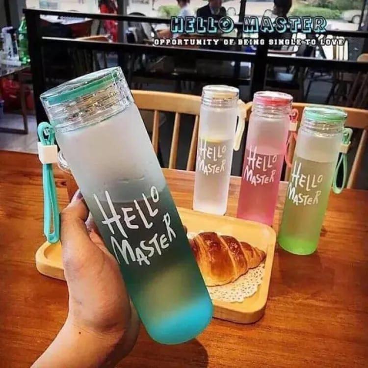 Hello Master 480ml Frosted Glass Water Bottle