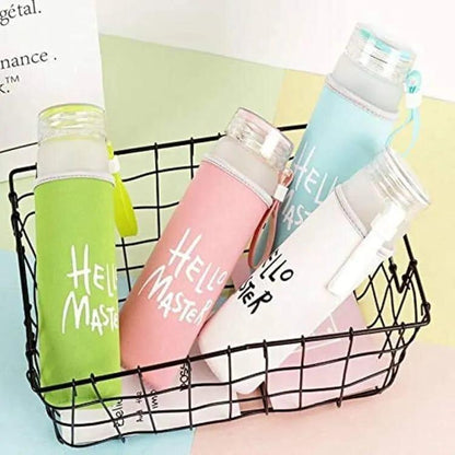 Hello Master 480ml Frosted Glass Water Bottle