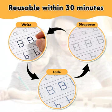 SANK REUSABLE MAGIC PRACTICE COPYBOOK | SET OF 4 with 10 Refill