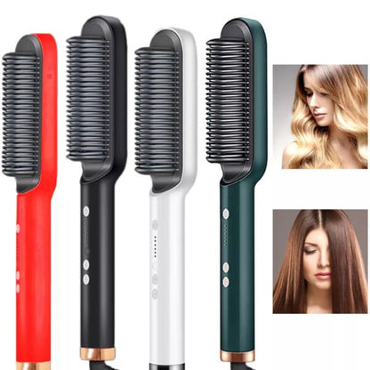 2 In 1 Electric Hair Straightener & Curling Comb