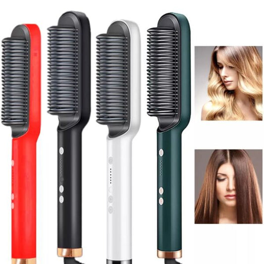 2 In 1 Electric Hair Straightener & Curling Comb