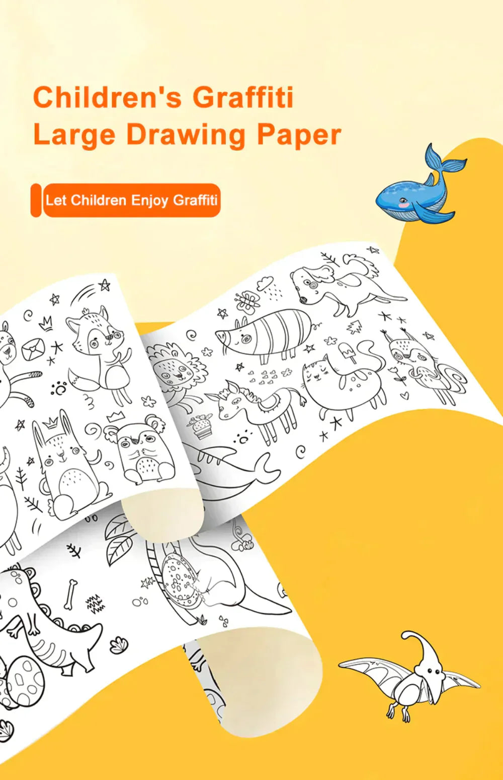 Children's Coloring Drawing Roll Sticker