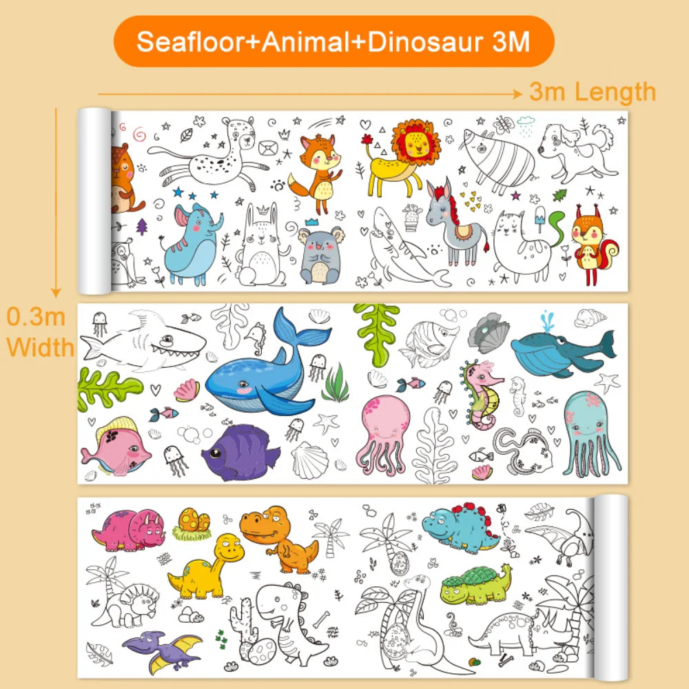 Children's Coloring Drawing Roll Sticker