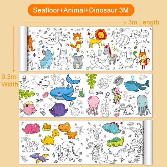 Children's Coloring Drawing Roll Sticker