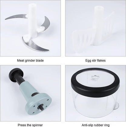 Manual Hand Push Chopper and Mixer - 2 Liter - 4 Blades