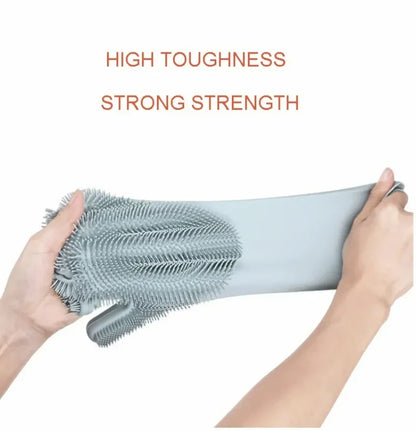 Pair Of Silicone Washing Full Finger Gloves