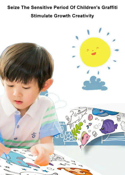 Children's Coloring Drawing Roll Sticker