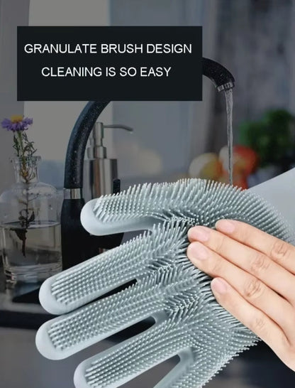 Pair Of Silicone Washing Full Finger Gloves