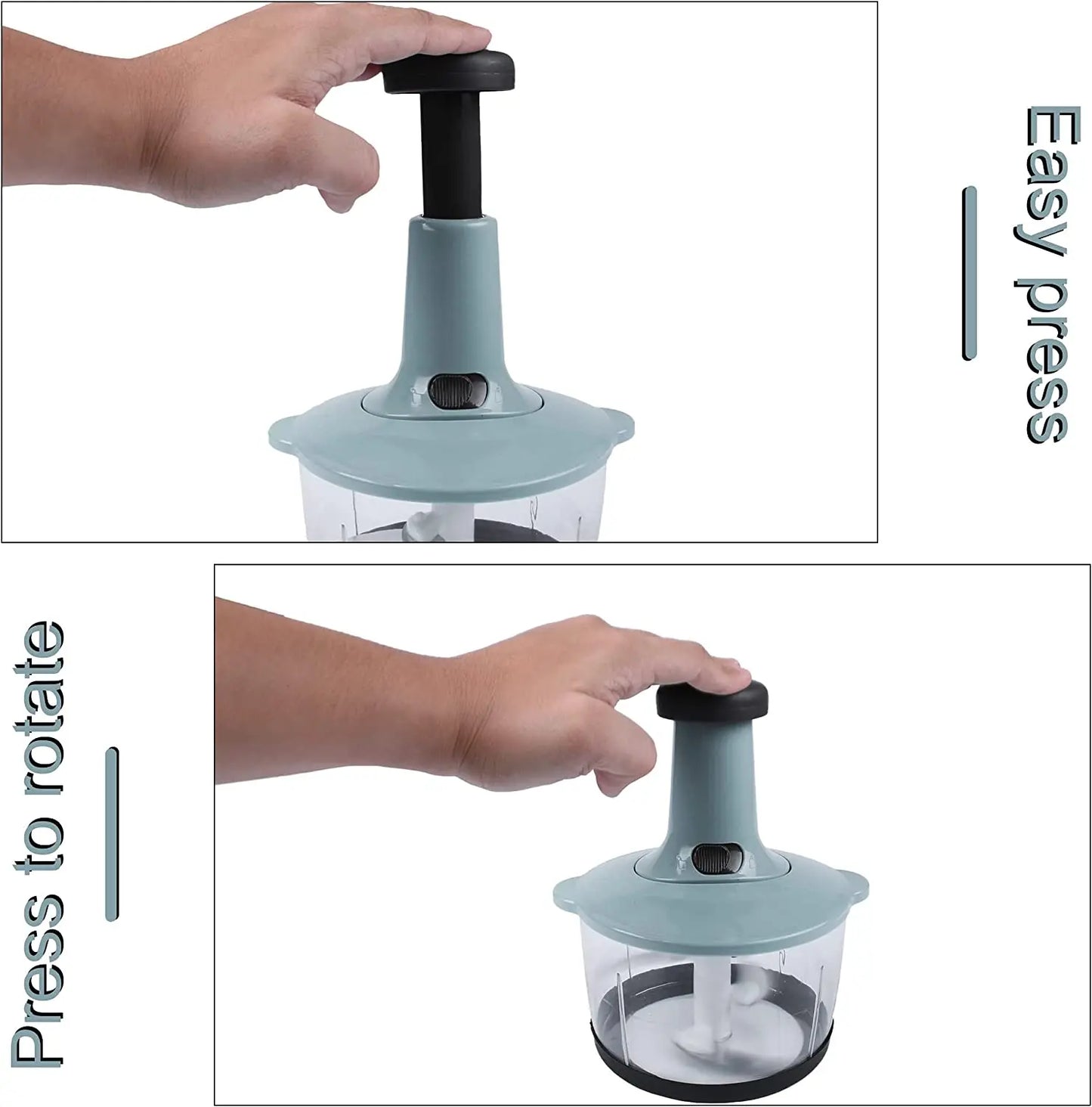 Manual Hand Push Chopper and Mixer - 2 Liter - 4 Blades