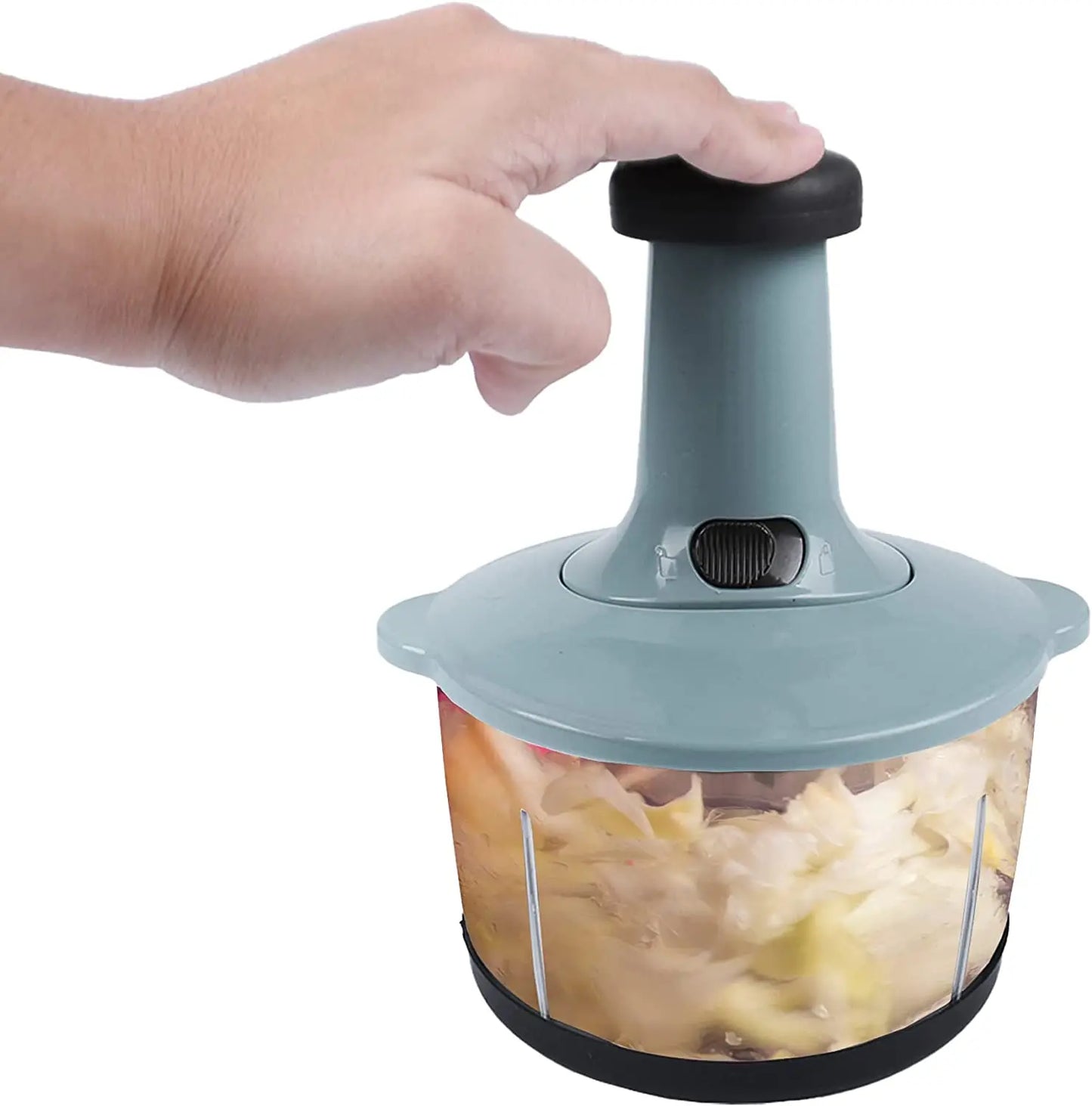 Manual Hand Push Chopper and Mixer - 2 Liter - 4 Blades