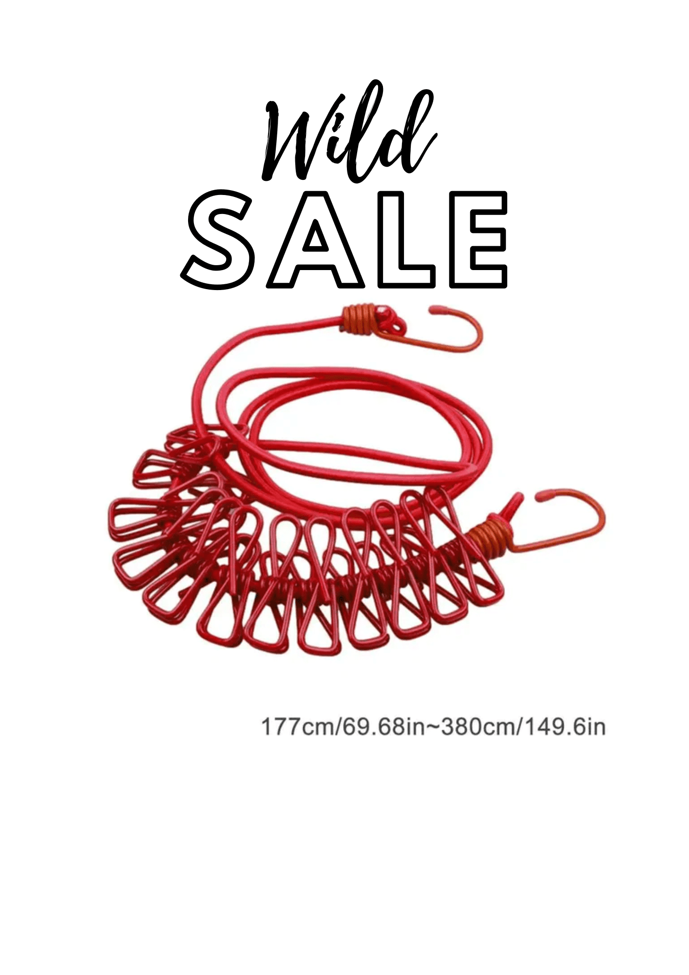 PORTABLE CLOTHESLINE WINDPROOF CLOTHES ROPE