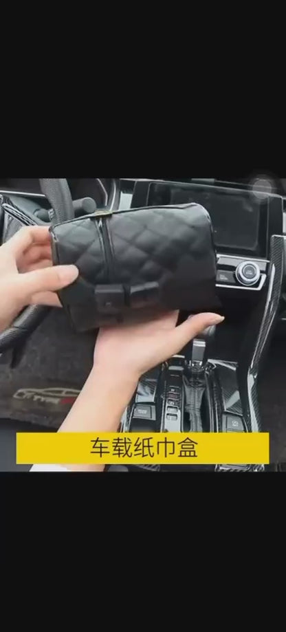 Luxury Leather Car Napkin Holder – Dashboard & Visor Mount